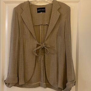 Giorgio Armani Beige and White Striped Top